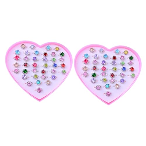 ibasenice 72 Stück Ring Mädchen Geschenk Kleine Kinder Schmuck Für Mädchen Schmuck Für Kinder Juwelen Für Kinder Diamant Kunststoff Mädchen Rosa Accessoires von ibasenice