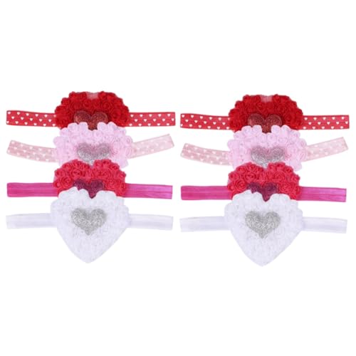 ibasenice 8 Stk Stirnband Für Kinder Nylon-haargummis Urlaub Stirnbänder Wunderschöne Valentins-stirnbänder Zarte Herz-haarreifen Herz-dekor Lustige Stirnbänder Pala Neugeboren Liebe Chiffon von ibasenice