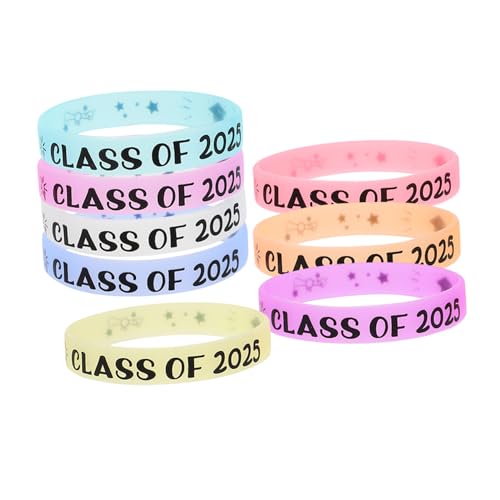 ibasenice 8stücke Graduation Armbänder in Nachtleuchtenden Farben Für Klasse Silikon Handgelenkband Als Abschiedsgeschenk Und Souvenir Für Absolventenfeiern Robust Und Komfortabel von ibasenice