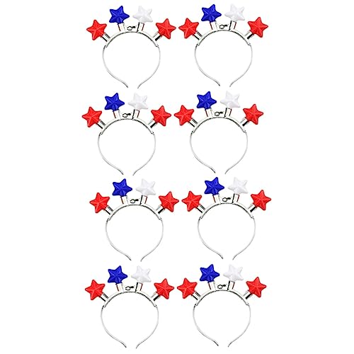 ibasenice 8 Stk Stirnband Leuchtende Sternkopfbedeckungen Dekorative Stirnbänder Karneval Dekoration Stirnbänder Led-dekor Led-sterne-kopfbedeckung 4. Juli Stirnbänder Mädchen P.s Requisiten von ibasenice
