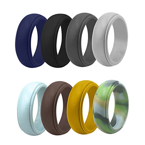 ibasenice 8 Stück Teiliges Flexible Silikonringe für Herren Ergonomisch Gestaltete Outdoor Sports Finger Ringe Komfortabel Wasserabweisend und Hautfreundlich für Sport Radfahren Schwimmen von ibasenice