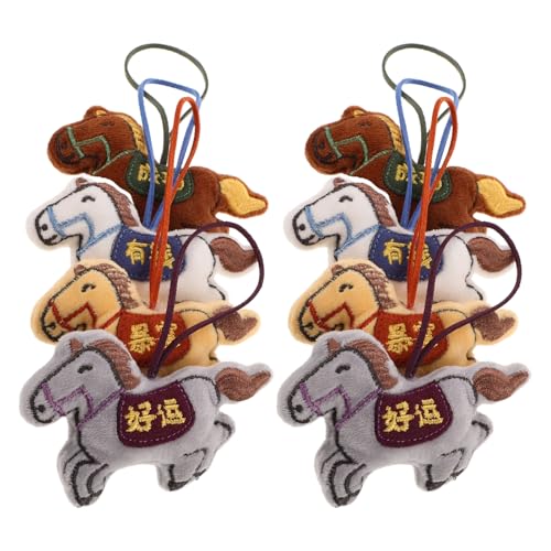ibasenice 8stücke Plüsch-pferd-taschenanhänger Pferde-taschenanhänger Pferde-plüschanhänger Pferdeanhänger Neujahrsschmuck Rucksackanhänger Tieranhänger Plüschanhänger Süßer von ibasenice