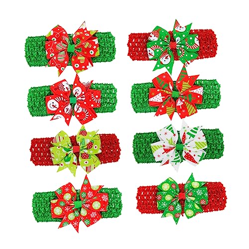 ibasenice 8St kopfschmuck mit schleife Bögen Weihnachtshaarschleifen Haarschmuck für Kleinkinder Haarschleife Stirnband Haarschmuck für Haarschmuck für Babys von ibasenice