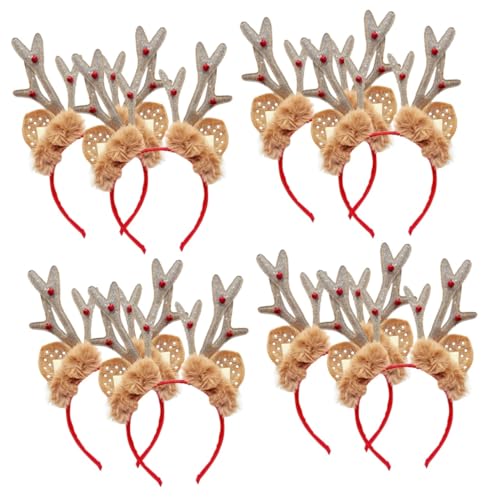 ibasenice 8stücke Weihnachtsstirnband Mit Rentiergeweih Festliche Kopfbedeckung Für Weihnachten Karneval Und Kostümpartys Für Fotos Und Feiern von ibasenice