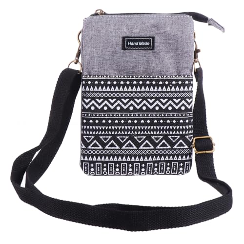 ibasenice Multifunktionale Umhängetasche, Handy-Geldbörse, Baumwolle, Handytasche, Umhängetasche, Textil, 6 Zoll, Umhängetasche, Handy-Geldbörse, multifunktionale Umhängetasche, Damenhandtasche von ibasenice