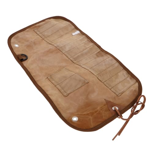 ibasenice Camping bestecktasche aus Robustem Canvas mit Wasser Abriebfestem Material Kreative Aufrollbare Eierrollen Form Großer für Besteck und Kochgeschirr Praktisch für Outdoor und von ibasenice