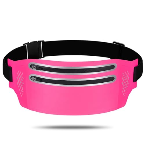 ibasenice Doppelte Reißverschlusstasche Hüfttasche Telefonaufbewahrungstasche Für Frauen Outdoor-Tasche Mit Bequemer Tragegurt Und Kopfhörerloch Zum Laufen Und Sport Rosy von ibasenice