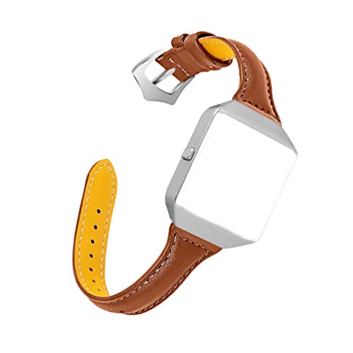 ibasenice Lederarmband Für Smartwatch Edelstahluhr Echtes Leder Uhr Band Handgelenk Armband Armband mit Edelstahl Rahmen für Uhr (?) Uhrenarmbänder Ersatzarmband Für Smartwatch von ibasenice