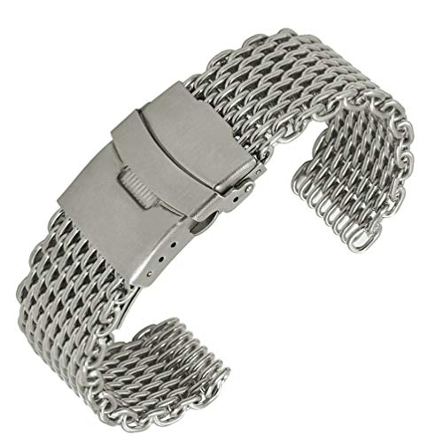 ibasenice Edelstahluhrknauf Webgürtel Für Herren Mit Metallschnalle Uhrenarmbänder Für Metallarmband Für Die Uhr 24mm Uhrenarmband Mesh Uhrenarmband 24mm Mesh-armband Mann Grobmaschig Weben von ibasenice