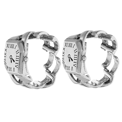 ibasenice 2stücke Retro Damen Uhr Mit Römischen Ziffern Teiliges Aus Elegantem Leicht Und Komfortabel Für Täglichen Gebrauch Als Finger Schmuck Für Stilbewusste Frauen von ibasenice