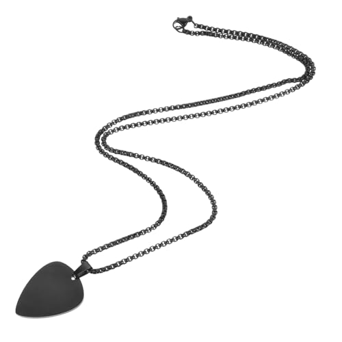 ibasenice Gitarren Plektrum Anhänger Halskette Schwarz Modisch Unisex Schmuck für Männer Frauen Stilvoll Vielseitig Kombinierbar von ibasenice