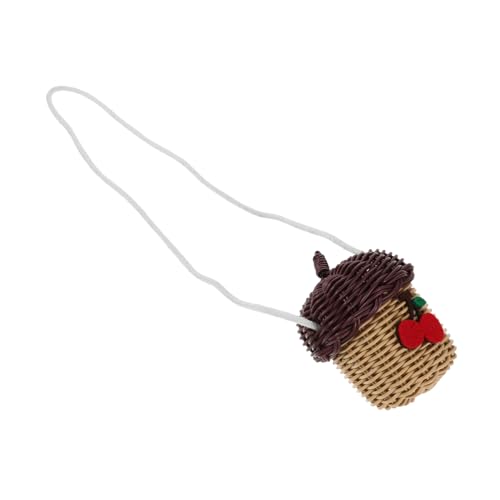 ibasenice Handgewebte Imitation Rattan Kindertasche Mini Eichelform Messenger Bag Leicht Tragbar Strapazierfähig Für Alltag Spielplatz Picknick Mädchen Jungen von ibasenice