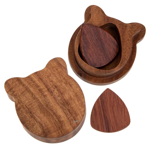 ibasenice Holz Gitarrenplektren Set Mit Aufbewahrungsbox Für Folk-Gitarre Praktischer Gitarrenplektrum-Organizer Leicht Und Tragbar von ibasenice