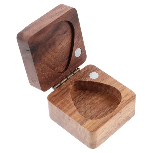 ibasenice Holz Gitarrenplektrum-Organizer Box Für Gitarrenplektrum Aufbewahrungs-Organizer Holzbox Daumenplektrum-etui Gitarrenplektrum-behälter Fingerplektrum-Box Ukulelenplektrum-Halter von ibasenice