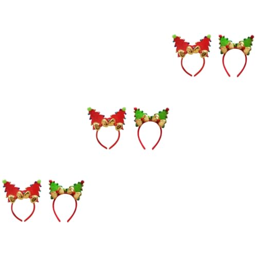 ibasenice Christmas Ornaments Jeweils 6 Stück Baum-Weihnachtsdekor-Band Grüne Schleife Kopfschmuck Rot Weihnachten Für Haare Feiertage Kinder Glocken Kinder-Stirnband Party Christmas Gift von ibasenice