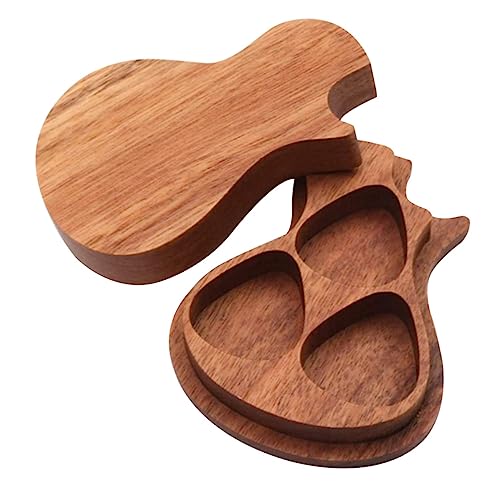 ibasenice Kasten Organizer für Gitarrenpicks Musikzubehör Plektrum Containerkoffer auswählen Aufbewahrungsorganisator Ukulele Pick-Box Zubehörbox Aufbewahrungskiste Muschelschale hölzern von ibasenice