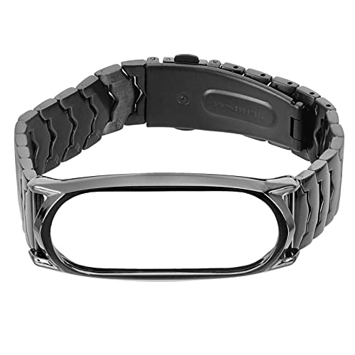 ibasenice Armbänder Für Männer Uhrenarmbänder Kompatibel für Mi Band 3/4/ 5 Metall Uhr Bands Einstellbar Band Ersatz Band mit Fall für Frauen M?nner Schwarz Armreifen Für Damen Fitnessuhr von ibasenice