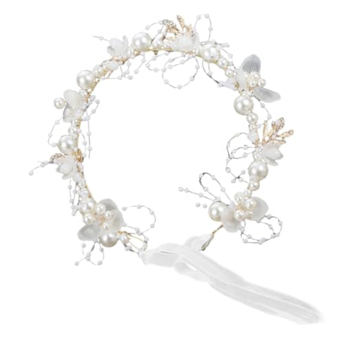 ibasenice Kranz Tiara -Stirnband Hochzeit Stirnband haar zubehör haarschmuck Blumenstirnband für Mädchen Blumenperlen-Stirnband für die Kopfbedeckung von ibasenice