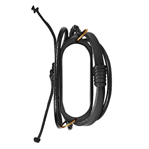 ibasenice Lederuhr Armband Ersatz Vintage Leder Wickelarmband Armbänder Kompatibel für Mi Band 5 von ibasenice