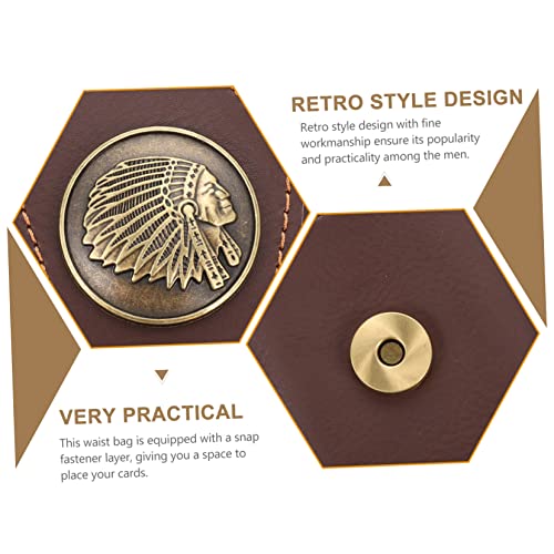 ibasenice Multifunktionale PU Ledertasche für Herren Kompakte Gürteltasche Leichte Bauchtasche mit Multi Use Design für Outdoor Sport und Reisen Praktische Kleine Handytasche Braun von ibasenice
