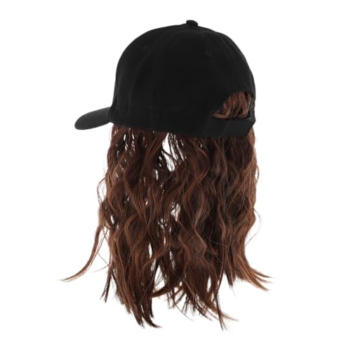 ibasenice Kurze Perücken Für Damen Mit Lockigem Haar Baseballkappe Integriert Bequemer Sitz Moderner Stil Für Reisen Und Gesellschaftliche Zusammenkünfte von ibasenice