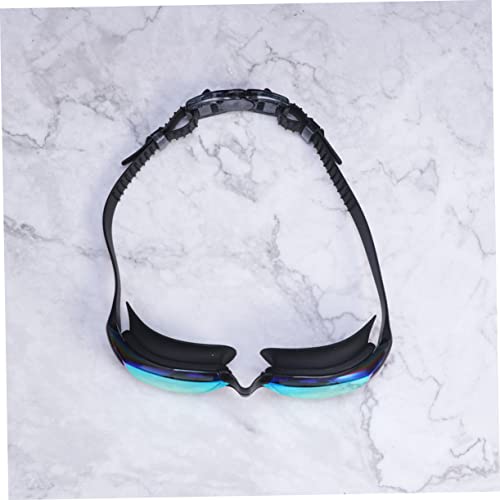 ibasenice Plattierte Schwimmbrille Erwachsene UV Schutz Fog Schwimmbrille mit Flexiblem Rahmen und Abnehmbarem Nasensteg Modisch Schwarz für Herren und Damen von ibasenice