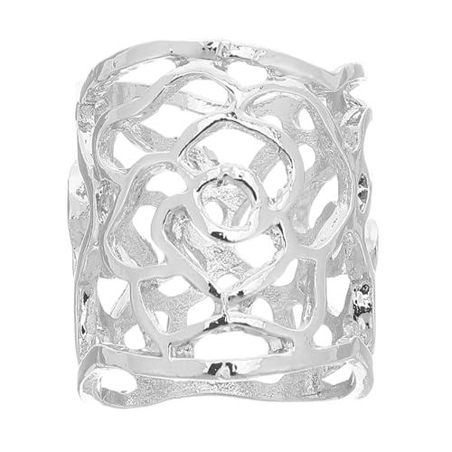 ibasenice Retro Damen Schal Ring Clip Slide Rose Schal Ring Schnalle Slide Tube Schmuck (silber) von ibasenice