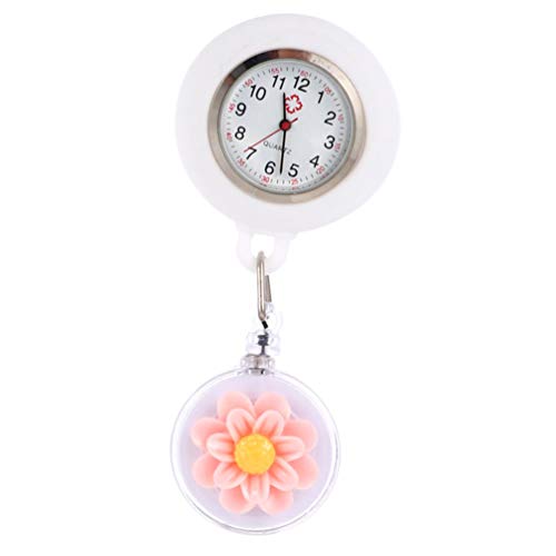 ibasenice Mädchenuhren Revers Uhr Kamelie Floral Arzt Clip auf Versenkbare Nette Muster Silikon Abdeckung Abzeichen Fob Uhr Brosche von ibasenice