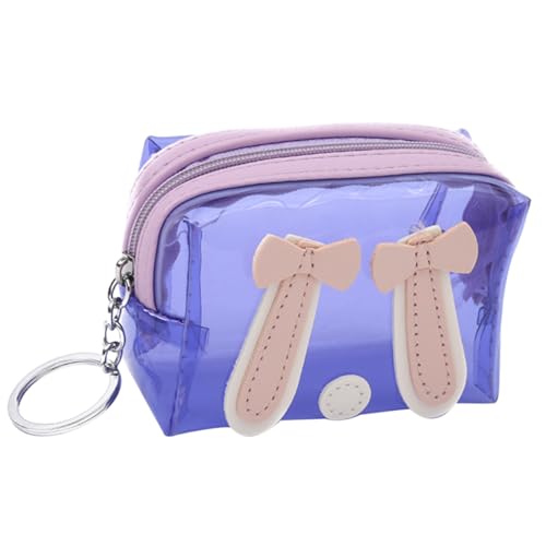 ibasenice Mini-geldbörsen-schlüsselanhänger Portemonnaie Kleiner Geldbeutel Bleistiftbeutel Geldbörse Wechseln Kleiner Beutel Für Münzen Make-up-Tasche PVC Mädchen Kosmetiktasche Student von ibasenice