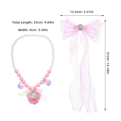 ibasenice Schmuck Kleiner Finger Zum Vortäuschen Bezaubernd Mit Prinzessinnen Armband Halskette Gastgeschenke Für Themen Haarspangen Inklusive Muschel Spielzubehör Kleinkind von ibasenice