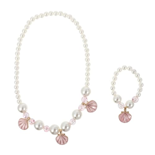 ibasenice Schmuckset Perlen Armband und Halskette aus Muschel und Kunstperlen Leicht Hautfreundlich für Mädchen Geburtstag Party Alltag und von ibasenice