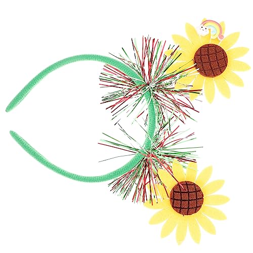ibasenice Sonnenblumen-Stirnband sonnenblumen haarreif sonnenblumen kopfschmuck Accessoires für Partyfrisuren Sonnenblumen-Haarspangen Haargummi Hochzeitsdekorationen Festival-Haarband Mode von ibasenice
