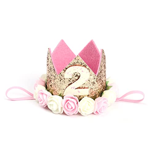 ibasenice Mädchen-stirnband Baby-blumen-stirnband Baby Geburtstag Tiara Stirnband Kopfbedeckungen Für Babys Mit Blumen Geburtstags-outfit Säuglingskristall Kleinkind Die Blumen Kleidung von ibasenice