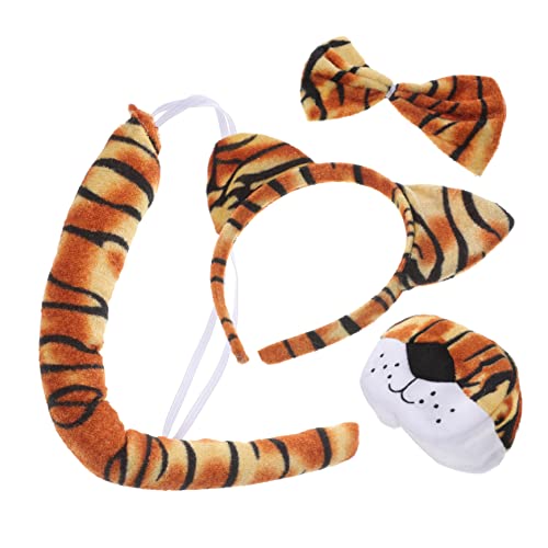 ibasenice Tiger Kostüm Set für Tigerohren Stirnband Fliege und Nase für Karneval Cosplay und Themenpartys von ibasenice