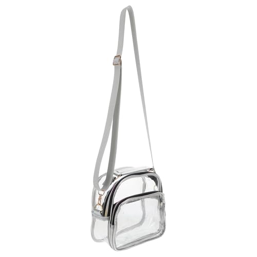 ibasenice Transparente Damen Umhängetasche PVC ohne Geruch mit Verstellbarem Schultergurt und Fronttasche Leichte Strapazierfähige Crossbody Bag für Stadion Konzerte Festivals und von ibasenice