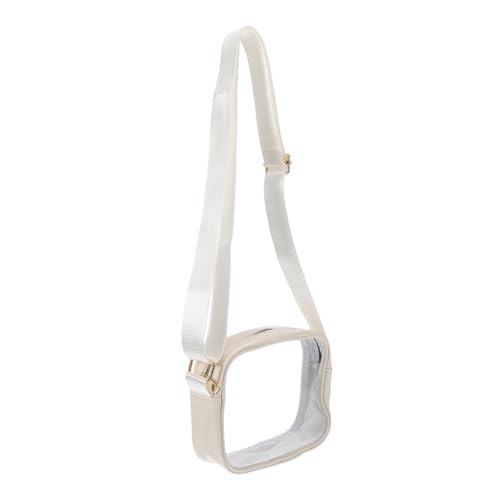 ibasenice Transparente Umhängetasche Verstellbar Leicht Tragbar Für Sportveranstaltungen Festivals Schule Stilvolle Klare Damenstadiontasche Weiß von ibasenice