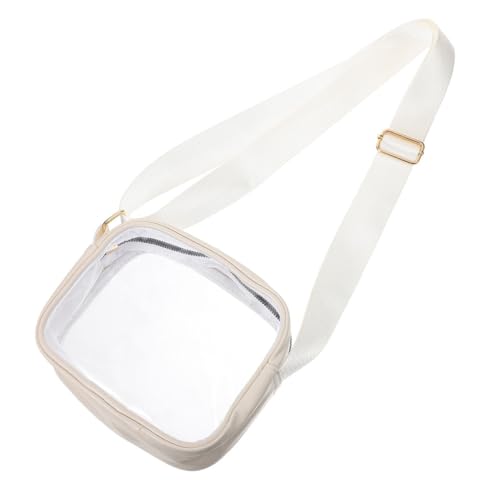 ibasenice Transparente Umhängetasche Verstellbar Leichte Clutch Geldbörse für Outdoor Sport Veranstaltungen und Reisen Wiederverwendbar für Karten Schlüssel Geld Weiß von ibasenice