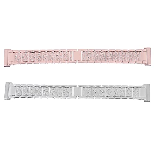 ibasenice Uhrenarmband Uhrenarmbänder Für Männer Uhrenarmbänder 2Pcs Zink- Legierung Diamant Armband Uhr Zubeh?r Kompatibel mit Versa3 Armbänder Für Männer Uhrenarmbänder Für Damen von ibasenice