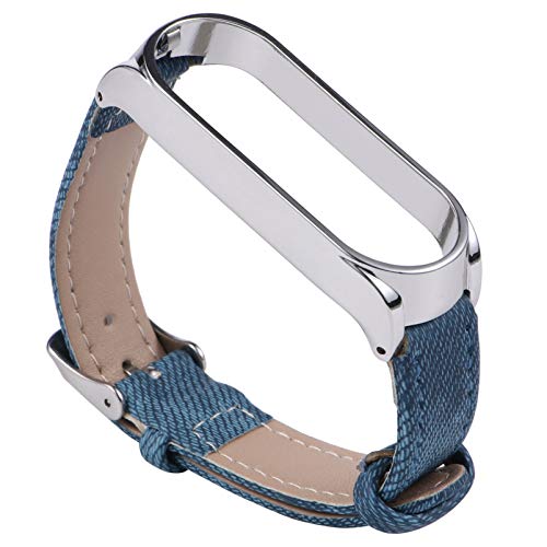 ibasenice Uhrenarmbänder Watch Band Eatz Leder Schnelechlussb?nder Flexible Weiche Armband SPRT Schnalle Stil Armband Zubeh?r Kompatibel mit Xiami 5/5 Blau Silber Armbanduhr Ersatzband von ibasenice