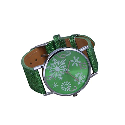 ibasenice Weihnachten Schneeflocke Uhr Weihnachten Armbanduhr Rundes Zifferblatt Armbanduhren Winter Armband Schmuck Quarz Armbanduhren Armband Armband für Studenten Erwachsene Saisonuhr von ibasenice