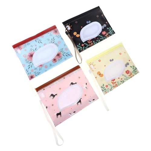 ibasenice 4stücke Eva Feuchttuchspender Tragbare Nachfüllbare Pouch Gesichts Und Reinigungstücher Leicht Und Praktisch Für Unterwegs Für Wickeltasche Und Kinderwagen von ibasenice