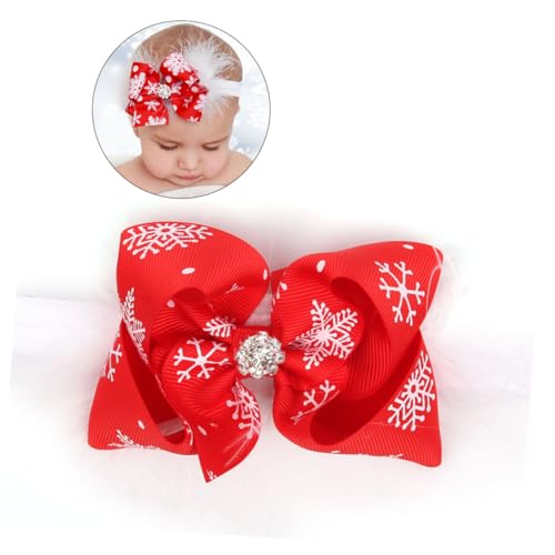 ibasenice haarschmuck Haarbänder Baby Mädchen Weihnachten Stirnband Baby-Weihnachtskopfbedeckung Baby-Weihnachts-Stirnband Baby Mädchen Bowknot Stirnband Feder Kind rot von ibasenice