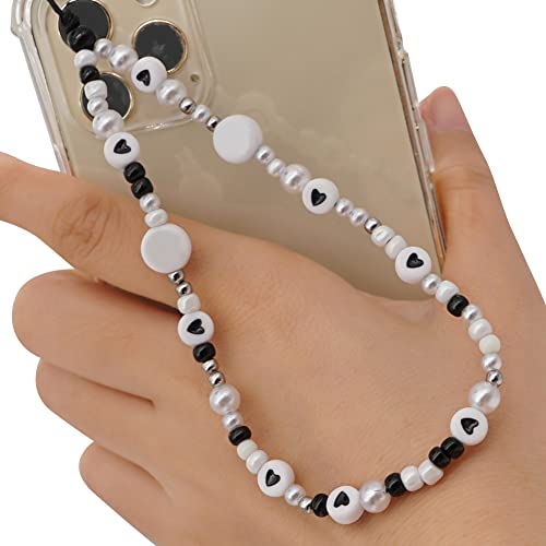 ibeafilly Handy Perlen Lanyard,Böhmische Acryl Lächeln Stern Perlen Handykette Telefon Anhänger Anti-Verlorene Telefon Kette Handy Strap Schnur Telefonkette Perlen Strap Handy-Schmuck für Frauen Damen von ibeafilly