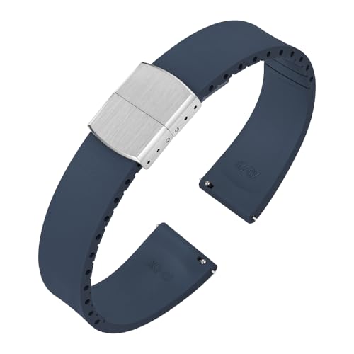 ibenifit Fluorkautschuk-Uhrenarmband mit Federverschluss, zuschneidbar, FKM-Gummi-Uhrenarmband für Herren und Damen, 18 mm, 19 mm, 20 mm, 21 mm, 22 mm von ibenifit