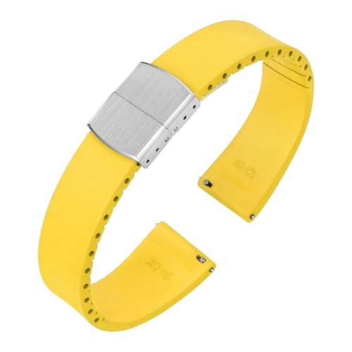 ibenifit Fluorkautschuk-Uhrenarmband mit Federverschluss, zuschneidbar, FKM-Gummi-Uhrenarmband für Herren und Damen, 18 mm, 19 mm, 20 mm, 21 mm, 22 mm von ibenifit