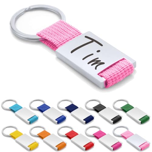 ibera gifts - Schlüsselanhänger personalisiert mit Namen und Gravur, Personalisierte Schlüsselanhänger mit Text Geschenke Mit Gravur für Freund, Freundin, Vatertag, Muttertag, Partner (Rosa) von ibera gifts