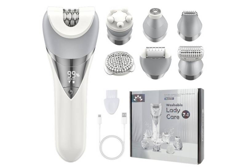 ibettertec Epilierer Epilierer Damen,6-in-1 Epilierer für Damen Kabelloser, Nass und Trocken-Gesichtsepilierer mit Peelingbürste,Reinigungsbürste,Massagekopf IPX7 Wasserdicht,USB Wiederaufladbar und Tragbar von ibettertec