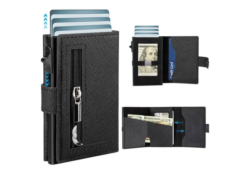 ibettertec Geldbörse Geldbörse Herren Slim Wallet RFID Blocking Kohlefaserleder (Portmonee Herren mit 11 Kartenetui, Ausweisfenster, Geldscheinklammer, Minimalistischer Geldbeutel Herren,Geldbörse Herren mit RFID Schutz, Portmonee Portemonnaie Herren klein, Slim Wallet mit Münzfach, Mini Geldbörse Herren&Damen, Kreditkartenetui Kartenetui-Geldbeutel) von ibettertec