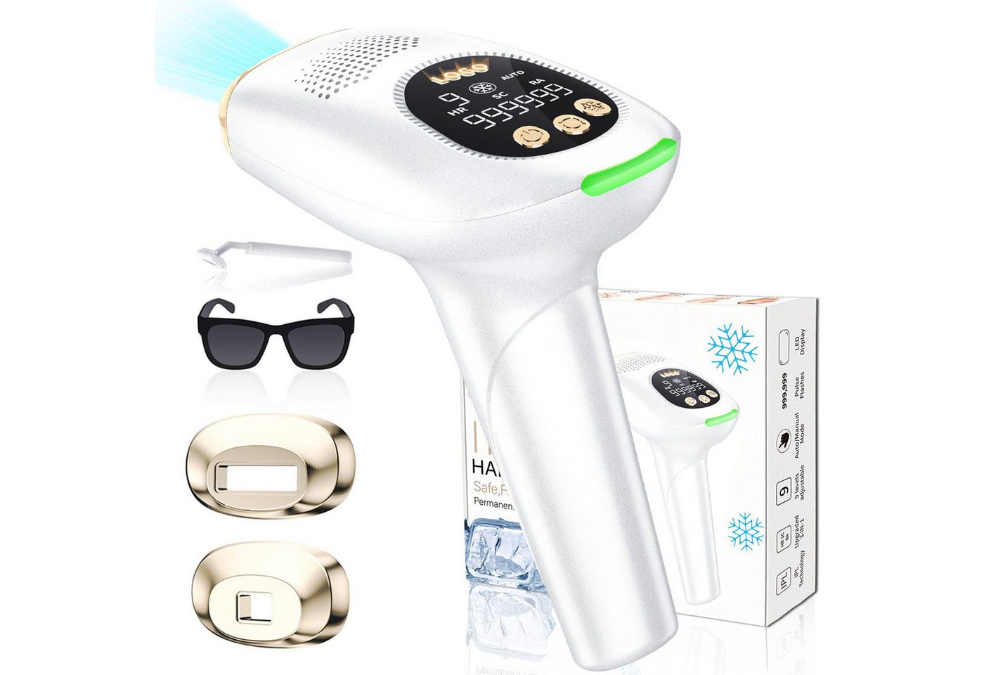 ibettertec Haarentfernungsgerät IPL-Haarentferner,IPL Geräte Haarentfernung Laser, 999,999 Lichtimpulse, Laser Haarentfernung Zuhause Dauerhafte Schmerzlos Haarentfernung, für Lippenhaare, Gesicht, Achsel, Bikinizone und Körper-Aufgerüstet von ibettertec