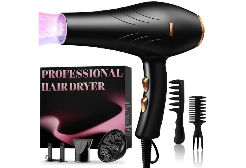 ibettertec Haartrockner Föhn,Ionen Professioneller Haartrockner mit Diffusor, 2400,00 W, Konzentrator-Düse, 2400W 5 in 1 Turbo-Motor, Hohe Luftgeschwindigkeit von ibettertec